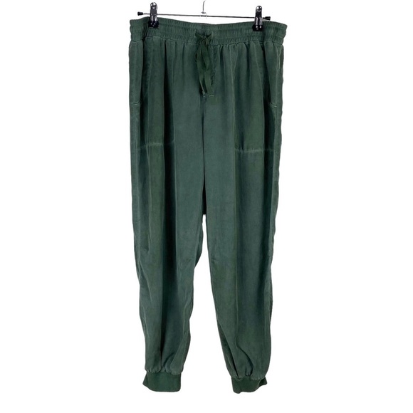Anthropologie Cloth & Stone Tencel Joggers Pants Cropped Olive Green Size S - Picture 1 of 9